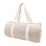 sporttas van recycled canvas met binnenzak en rits - ecru