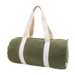 sporttas van recycled canvas met binnenzak en rits - groen