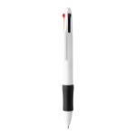 rabs veelkleurige balpen met rubberen grip zwart - wit