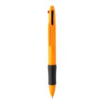 rabs veelkleurige balpen met rubberen grip zwart - oranje