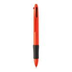 rabs veelkleurige balpen met rubberen grip zwart - rood