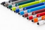 ral balpen en touch screen met blauwe navulling