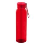 recycled glazen fles 500 ml en siliconen draagband - rood