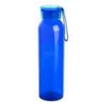 recycled glazen fles 500 ml en siliconen draagband - blauw