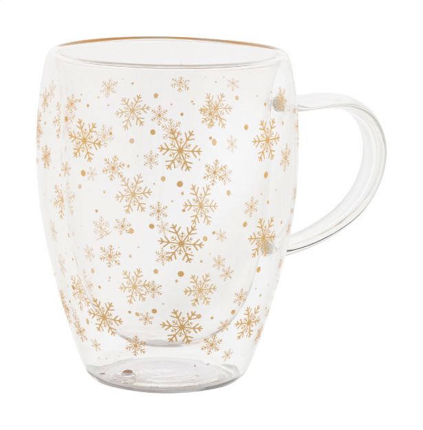 kerst borosilicaat glazen thermomok 350 ml in doos
