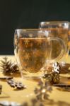 kerst borosilicaat glazen thermomok 350 ml in doos