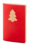 kerst recycled krafpapieren notitieboekje 60 vel - rood