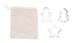 kerst 3 stuks koekjes cutter set in trekkoordzakje