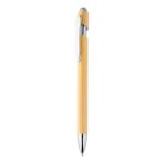 bamboe balpen en touch screen glanzend metallic - zilver