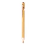 bamboe balpen en touch screen glanzend metallic - roze