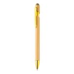 bamboe balpen en touch screen glanzend metallic - goud