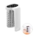 rvs thee infuser met praktische cliphouder in rabs - wit