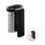 rvs thee infuser met praktische cliphouder in rabs - zwart