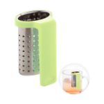 rvs thee infuser met praktische cliphouder in rabs - limegroen