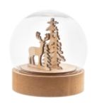 kerstdecoratie sneeuwbolvormig en verlicht mdf