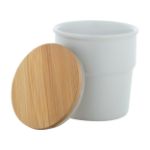 keramische beker 240 ml met bamboe deksel