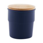 keramische beker 240 ml met bamboe deksel - marine