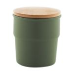 keramische beker 240 ml met bamboe deksel - groen