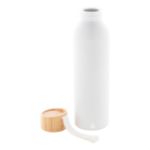 recycled aluminium fles 600 ml bamboe deksel