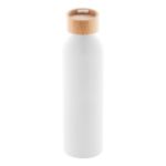 recycled aluminium fles 600 ml bamboe deksel