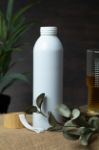 recycled aluminium fles 600 ml bamboe deksel