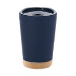 thermobeker dellio 260 ml dubbelwandig bamboe voet - marine