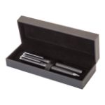 elegante aluminium pennenset balpen en rollerpen - zwart