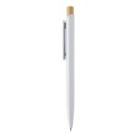 rabs balpen basher met bamboe knop blauwschrijvend - wit