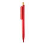 rabs balpen basher met bamboe knop blauwschrijvend - rood