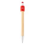 bamboe fidget spinner balpen en touch screen pen - rood