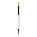 rabs balpen posher met bamboe knop en metalen clip