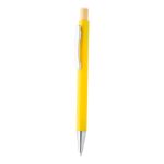 rabs balpen posher met bamboe knop en metalen clip - geel