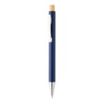 rabs balpen posher met bamboe knop en metalen clip - marine
