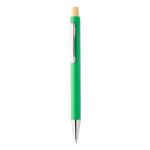 rabs balpen posher met bamboe knop en metalen clip - groen