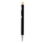 rabs balpen posher met bamboe knop en metalen clip - zwart