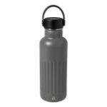 geïsoleerde fles streaky go recycled rvs 500 ml - donkergrijs