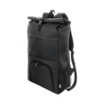 rpet rolltop koelrugzak met rits voor lunchbox - zwart