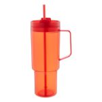 enkelwandige reismok repetus 1200 ml met rietje - rood