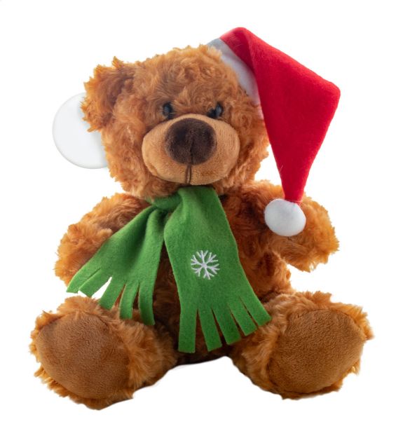 pluche teddybeer ursus met kerstmuts en sjaal