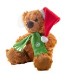 pluche teddybeer ursus met kerstmuts en sjaal