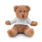 teddybeer met sublimatieprint op t-shirtje - wit
