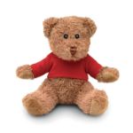 teddybeer met sublimatieprint op t-shirtje - rood