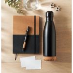 3-delige geschenkset met flesm boek en balpen