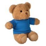 pluche teddybeer 23 cm met sublimatieprint t-shirt - blauw