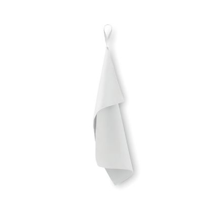 microvezel handdoek 30 cm x 50 cm met ophanglus - wit