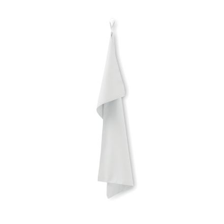 microvezel handdoek 50 cm x 100 cm met ophanglus - wit