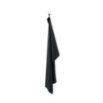 microvezel handdoek 70 cm x 120 cm met ophanglus - zwart
