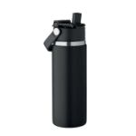 dubbelwandige geïsoleerde recycled rvs fles 500 ml - zwart
