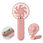 draagbare opvouwbare ventilator met 3 snelheden - roze