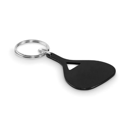 recycled alu sleutelhanger peddelvorm - zwart